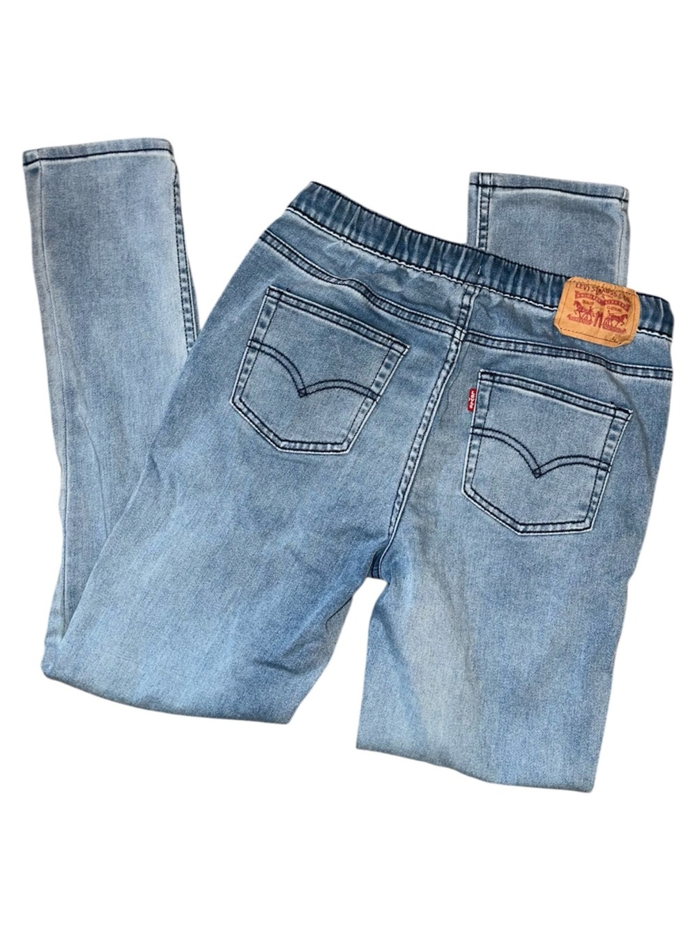 Levi's Light Blue Boys Skinny Taper Stretchy with Elastic Waist Denim Joggers